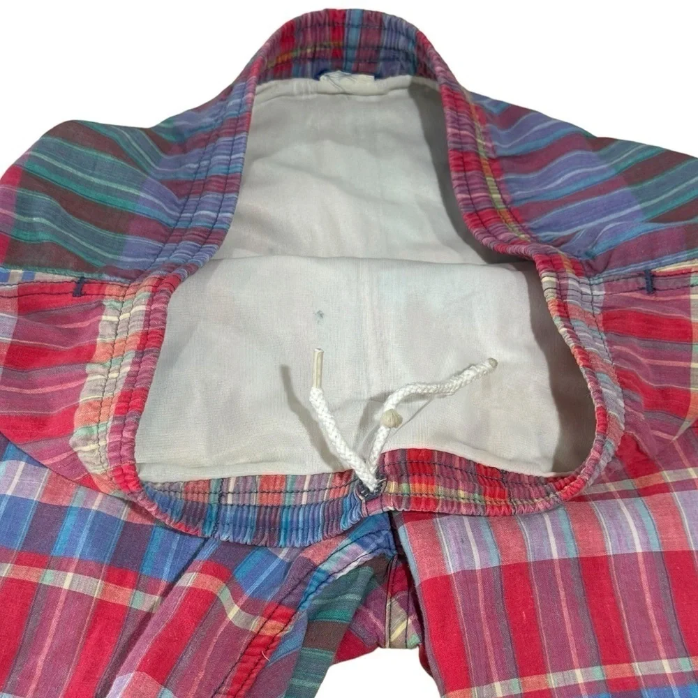 Vintage OP Ocean Pacific Swim Trunks Multicolor Madras Plaid | S/M 31” Waist